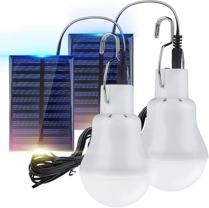 2 adet güneş lambası, solar lamba, LED lamba, taşınabilir ampul, solar lamba, 3 W, 3 m şarj kablosu, güneş paneli aydınlatması kamp, yürüyüş, balıkçılık, bahçe kulübesi, tekrar kullanılabilir (2 adet solar ampul)