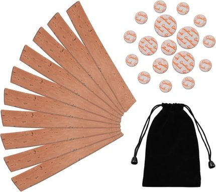 Klarnet Boyun Eklemi Mantar ve Ped Seti 10 Adet Klarnet Boyun Eklemi Mantarı Bb Klarnet için 17 Parça Klarnet Pedleri