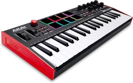 Professional MPK Mini Plus USB MIDI Klavye Controller, 37 Mini Tuş, 8 MPC Pedi, Sıralayıcı, MIDI/CV/Gate G/Ç, Müzik Prodüksiyon Yazılımı Dahil