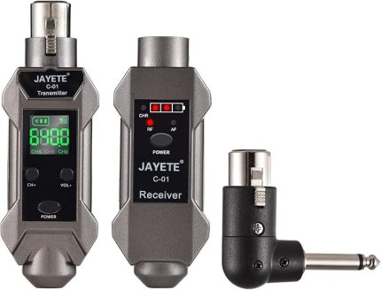 UHF Profesyonel Kablolu Kablosuz Mikrofon Dönüştürücü Mikrofon Verici ve Alıcı 500~980MHz 48V Phantom ile Dinamik/Kondenser Mikrofonla Uyumlu İletim Alma