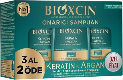 Keratin & Argan Onarıcı Bakım Şampuan 300 ml 3 Al 2 Öde - Yıpranmış Ve Hassas Saçlar
