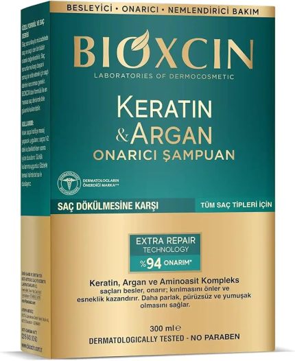 Keratin & Argan Onarıcı Şampuan 300 Ml - Yıpranmış Ve Hasar Görmüş Saçlar