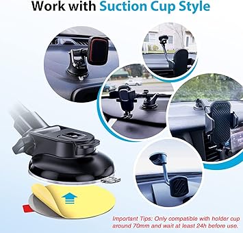 Çok Güçlü Yapışkan Yapıştırıcı, 2,76 inç/70 mm Gösterge Paneli Pedi Montaj Diski Yapıştırıcı Yedek Kiti, Vantuz Gösterge Paneli Telefon Tutucu ve Ön Cam Araç Montajı için Çift Taraflı - Görsel 3