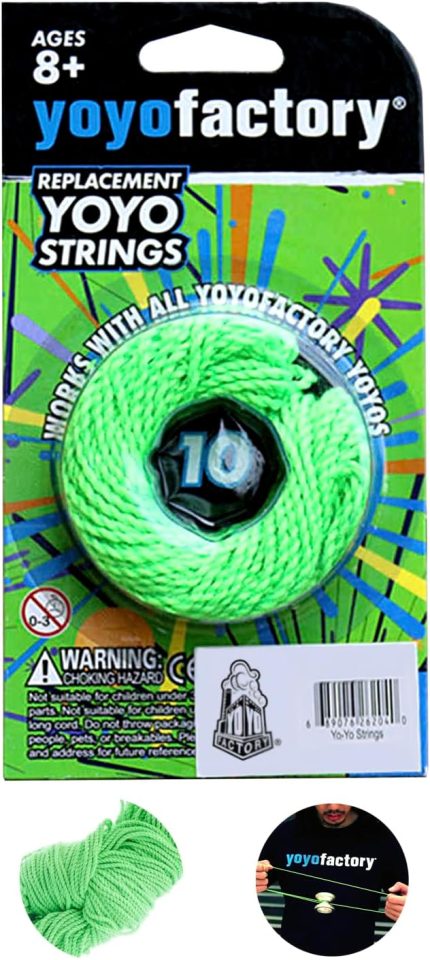 FACTORY Strings - 10pcs Pack (100% Polyester, Green Color, Works With All s, Spare Strings)
