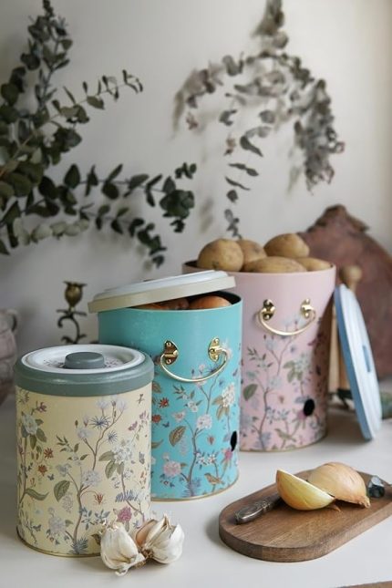 Patates Soğan Kovası - Sebzelik - Patates Soğanlık Sepeti Sarımsaklık 3lü Set, Botanica (Botanica)