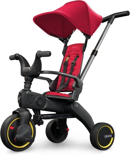 Liki Trike Tek Parça Katlanır 3 Tekerlekli Bebek Bisikleti S1, Flame Red