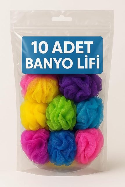 10 Adet Banyo Lifi Vücut Kesesi Top Lif