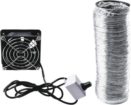 Banyo Aspiratörü USB Kanalı Egzoz Fanı - Ayarlanabilir Hız - Atölye, Mutfak, Banyo için Duman Emici Fan Borusu Kanalı Egzoz Fanı (Fan artı 6m boru)