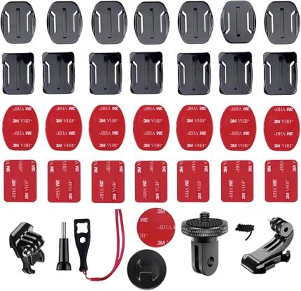 gopro için kask tutucu, 36 adet, gopro yapışkan pedler için, gopro kask tutucu için, GoPro Hero 12/11/10/9/8/7/6/5/4/3 aksiyon kameraları ile uyumlu