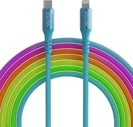 C58 PD USB-C to Lightning 20W Led Işıklı Şarj ve Data Kablosu 1.2M Çok Renkli