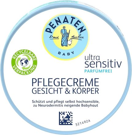 Yüz ve vücut için ultra hassas, bakım yapan bebek kremi, yüksek hassasiyetli bebek cildi için parfümsüz, 100 ml