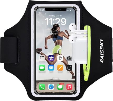 Cep Telefonu Ter Geçirmez Spor Bileklik Kulaklık Kılıflı iPhone 16 15 14 13 Pro Max/iPhone 11/11 Pro/XR/XS/X/8 Plus/7 Plus/8/7/6s, Huawei P20/P30 Pro/Mate 20 Xiaomi, LG için Kablo Bölmeli /