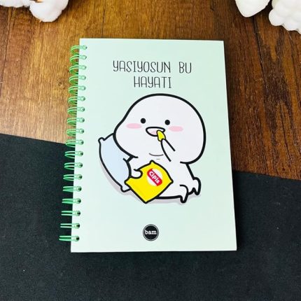 Bu Hayatı Tasarımlı Spiralli Sticker'lı Tarihsiz Konuşan Ajanda Haftalık Planlayıcı Defter
