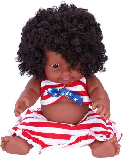 Afrikalı Bebekler, Vinil 30cm Realstic Babydoll -Yılbaşı Hediyeleri Için Çocuklar İçin Noel Hediyeleri İçin Toksik Olmaz