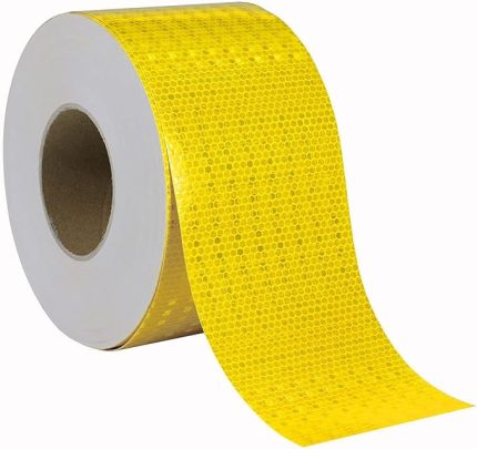 5 Metre Reflektörlü Reflektif Fosforlu Şerit Bant Reflekte İkaz Bandı 10 Cm Sarı