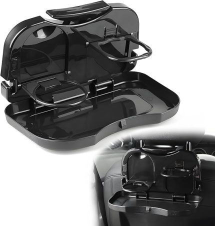 masası, katlanır masa, küçük araç arka koltuğu, araç arkası düzenleyici, arka koltuk, otomobil masası, arka koltuk, bardak tutuculu (siyah)