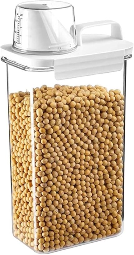 mor Life 1 Adet Sızdırmaz Depolama Erzak Bakliyat Saklama Kabı- Ölçekli Kapak 2300 ml Etiket Hediyeli