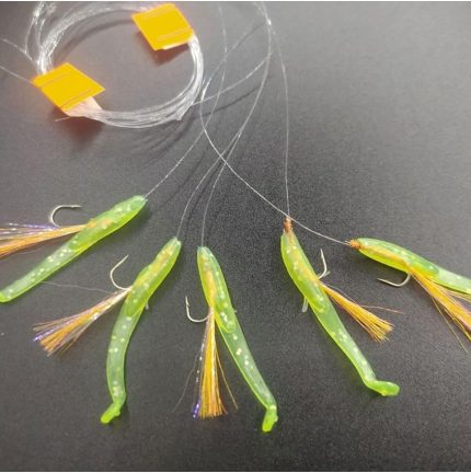 At Çek Takımı (2 AD) Silikon Balıklı Çapari 5,5 Cm Fıstık