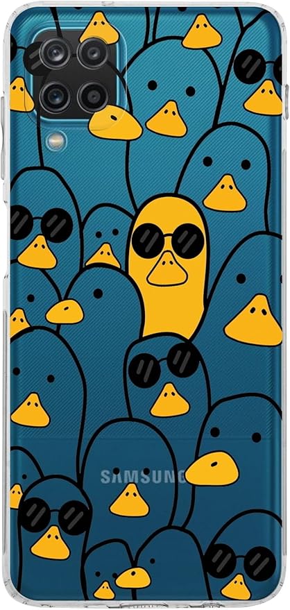 Samsung Galaxy A12 Kamera Korumalı Kapak Duck Tasarımlı Şeffaf Kılıf