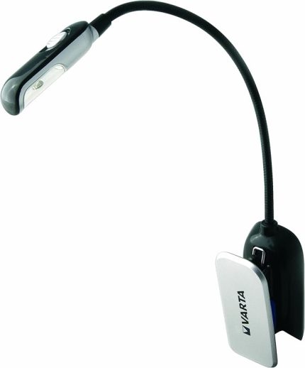 Kitap Okuma Feneri, 2xCR2032 Pil Dahil, Gümüş
