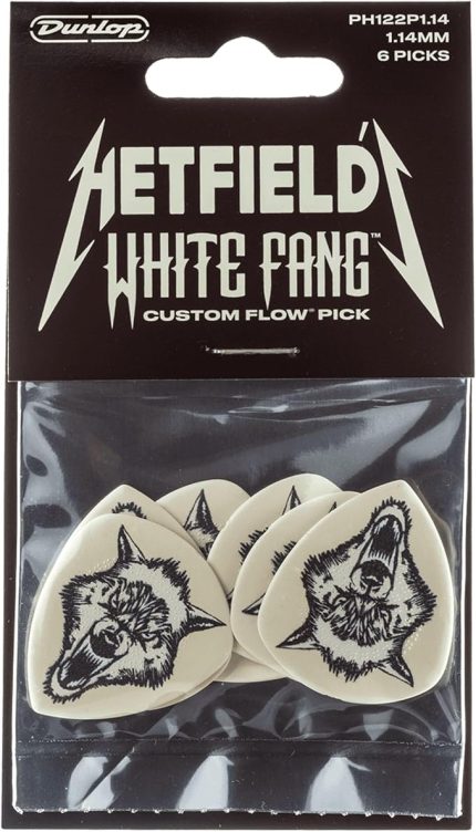 Dunlop Dunlop Picks PH122P1.14 - Hetfield Beyaz Fang Akışı 1,14 mm - Oyuncu Paketi 6