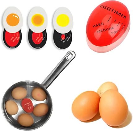 Dublör Yumurta Zamanlayıcı Egg Timer – Rafadan, Katı ve Akışkan Yumurta İçin Isıya Duyarlı Haşlama Yardımcısı