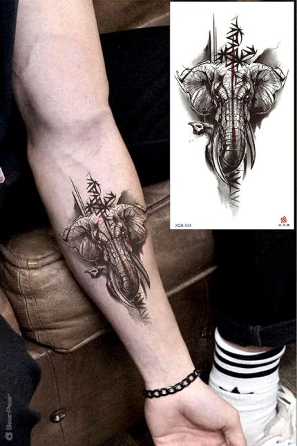 War Elephant Savaş Fili Geçici Dövme