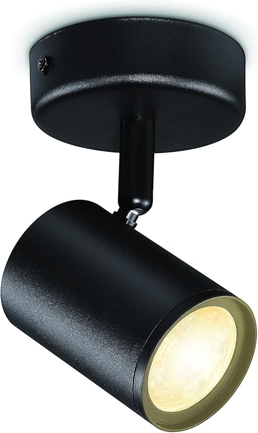 Imageo 1'li spot ayarlanabilir beyaz, tavan lambası, kısılabilir, sıcak ila soğuk beyaz, Wi-Fi üzerinden uygulama/ses ile akıllı kontrol, siyah - Görsel 2