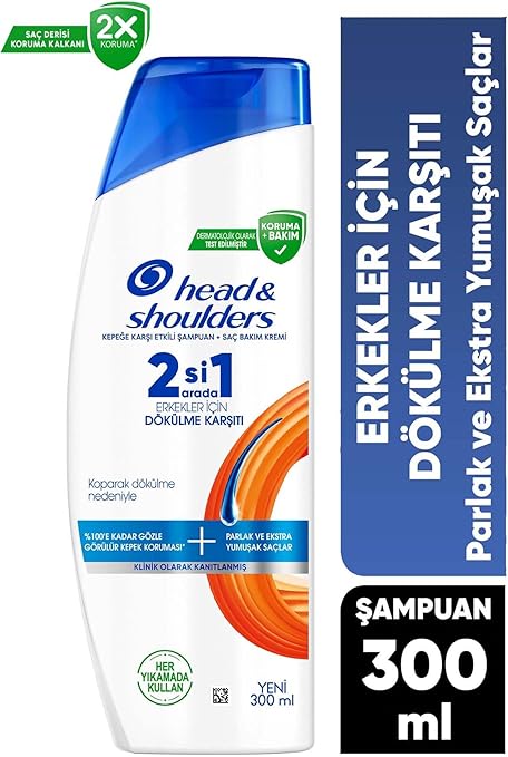 & Shoulders Erkeklere Özel Dökülme Karşıtı 2'si 1 Arada Kepeğe Karşı Etkili Şampuan 300ml - Görsel 2