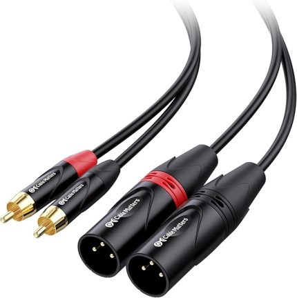 Matters Çift RCA - XLR Dengesiz Ara Bağlantı Kablosu 6 ft, 2 RCA - XLR Erkek Kablo (Çift XLR - RCA Kablosu) - 6 Ayak