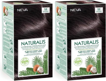 Saç Boyası 5.0 Yoğun Açık Kahve %100 Vegan 2'li Set