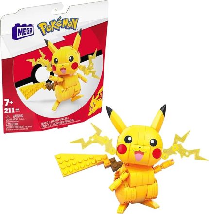 Pokémon aksiyon figürü yapı oyuncakları, 211 parçalı Pikachu, 10 cm uzunluğunda, eklemleri bükülebilen karakter, çocuklar için hediye önerileri, GMD31