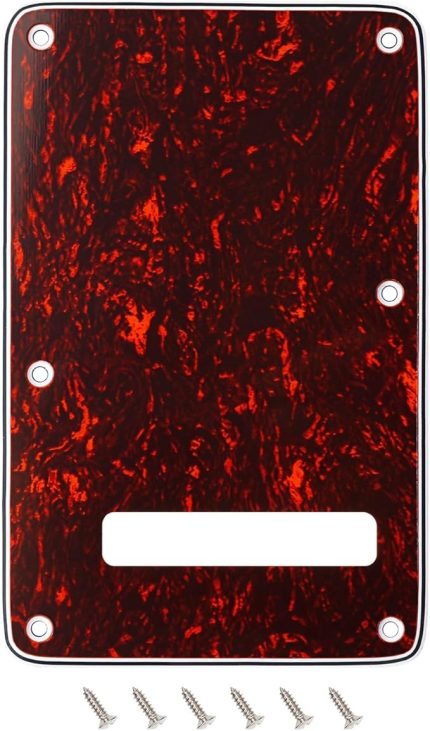 Elektro gitar 4 kat arka plaka 6 delikli Trem Tremolo kapak ABD/Meksika standart Strat ST JT/HGB-01 kırmızı kaplumbağa kabuğu