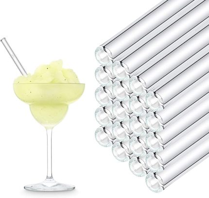 cam pipet, tekrar kullanılabilir pipet, 50 adet, düz 15 cm, gastronomi, restoran, bar, kafe, otel için, bulaşık makinesinde yıkanabilir, cam pipet, uzun içecekler için