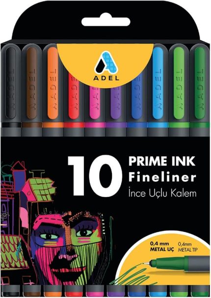 Prime Ink Fineliner 10'lu Klasik İnce Uçlu Kalem