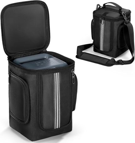 Anker SOLIX C300 / SOLIX C1000 / 521 ile Uyumlu Taşıma Çantası, Taşınabilir Güç İstasyonu Solor Jeneratörü ve Aksesuarları Omuz Askılı Yan Cepler Seyahat Saklama Çantası, Solix C300 için, 7