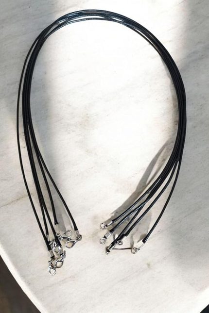 DOĞAL TAŞ Deri Kauçuk Kolye Ipi Takı Ipi Papağan Klipsli Hazır Kolye Ipi 3 Adet 70 Cm Kolye Ipi 56 cm Uzunluk: 5 Adet M