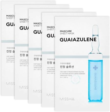 Hassas Ciltlerin Bakımını Sağlayan Guaiazulen İçerikli Yaprak Maske Mascure Sheet Mask