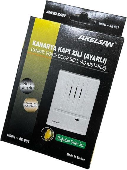 AK-901 Kanarya Kapı Zili – Tek Sesli, AC 12-15V, 12V Zil Trafosu ile Uyumlu, Kompakt ve Dayanıklı Tasarım, Ev ve Ofis İçin