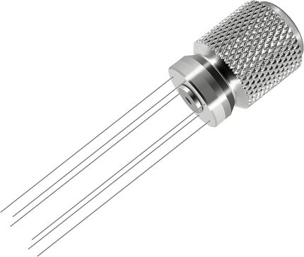 Kahve WDT Dağıtım Aracı Aksesuarları, Alüminyum Sap, 0.4mm 6 Paslanmaz İğne, Espresso Toz Karıştırıcı (Silver without Magnet)