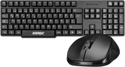 KM-6852 Siyah Usb Kablosuz Combo Q Standart Klavye + Mouse Set