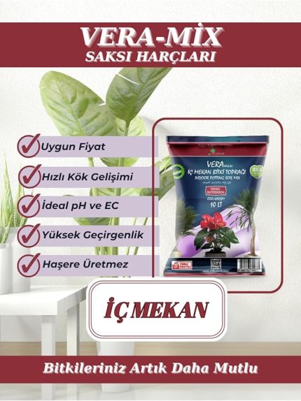 Botanik Vera Özel Karışım Iç Mekan Bitki Toprağı 10 Litre Çiçek Toprağı Toprak Harcı