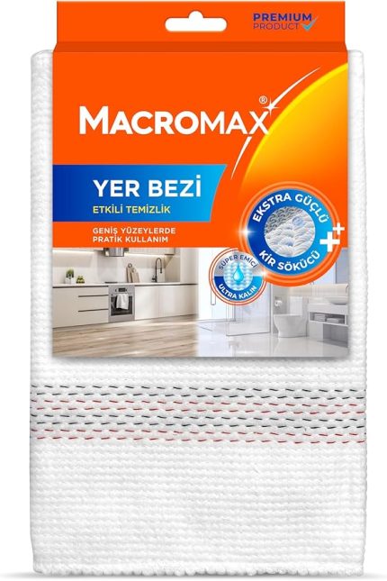 Max Yer Bezi, Ekstra Güçlü Kir Sökücü, Geniş Yüzeyler İçin Yüksek Emici Paspas Bezi