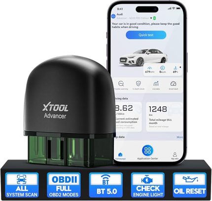 Advancer AD20 Pro OBDII tarama aracı iPhone ve Android, 2023 yeni gelişmiş kablosuz OBD2 kod okuyucu ile tam sistem tanılama, bakım ışığı sıfırlama, kontrol motor ışığı açık