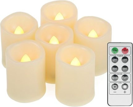 CHOICE IDEA 6 pille çalışan LED adak mumlar uzaktan zamanlayıcı ile küçük kokusuz titrek Flameless elektrikli mumlar mutfak ev dekor vaftiz düğün parti dekor Centerpiece iyilik hediyeler