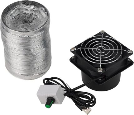 Banyo Aspiratörü USB Kanalı Egzoz Fanı - Ayarlanabilir Hız - Atölye, Mutfak, Banyo için Duman Emici Fan Borusu Kanalı Egzoz Fanı (Fan artı 3 m boru)