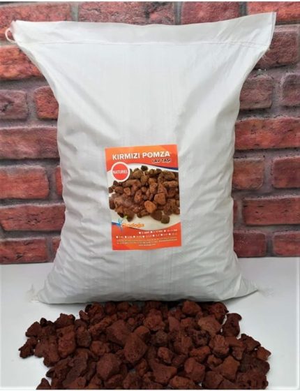 Pomza 40 Litre 2-4 Cm Kırmızı Pomza Tarım Pomzası Pomza Taşı Lav Taşı Cüruf Madeni Pomza Ponza