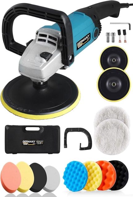 1600 watt polisaj makinesi seti 12 parça pasta cila seti 6 kademeli devir ayarı