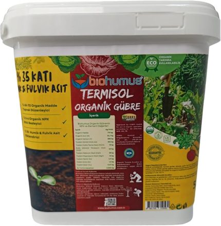 HUMİK FULVİK ASİT, Organik gübre, Organik Sertifikalı, Kök geliştirici, toprak düzenleyici, bitki besleyici, 5 Litre
