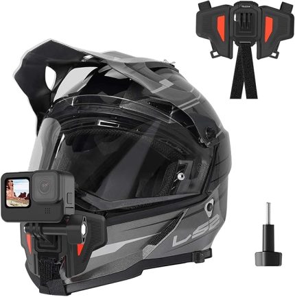 Motosiklet Kaskı GoPro Hero 11, 10, 9, 8, 7, 6, Insta360 X3, ONE X2, ONE X, ONE X, DJI OSMO Aksiyon, Kaymaz Silikon, Kurulumu Kolay, Aksiyon Kamera Aksesuarları (2. Nesil) için Çene Montajı